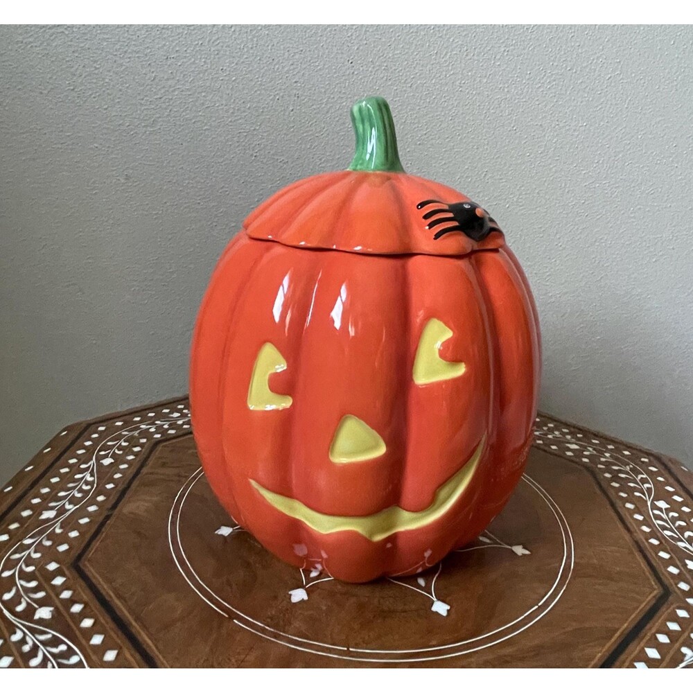 Vintage Pumpkin Jack-O-Lantern Cookie Jar Hallmark